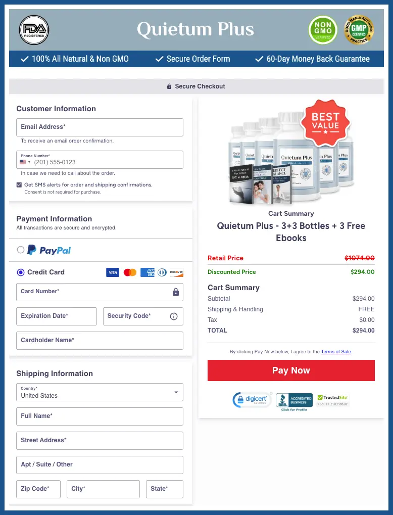 Quietum Plus Official Website Secure Order Page